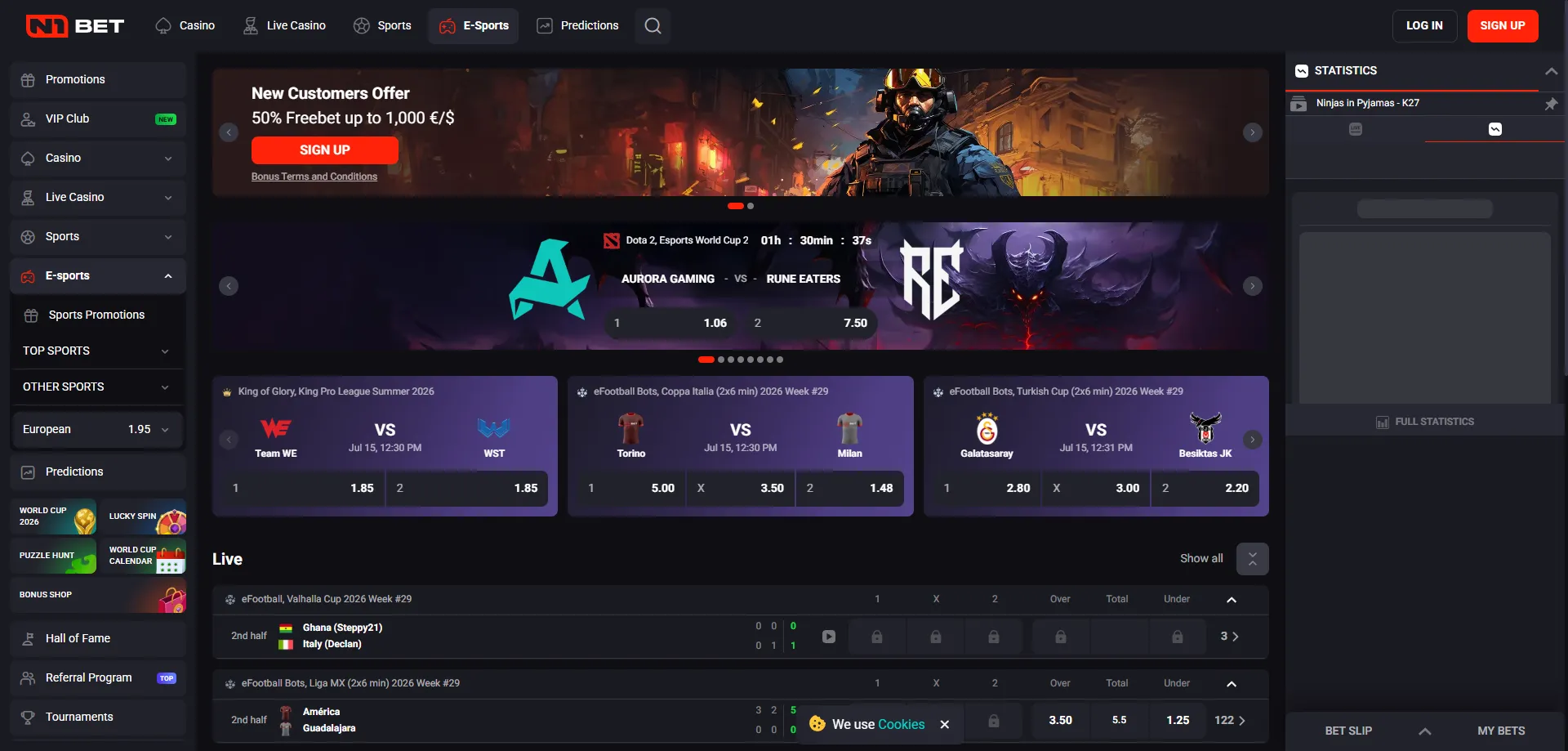 N1Bet Australia sportsbook &ndash; football, basketball, esports betting